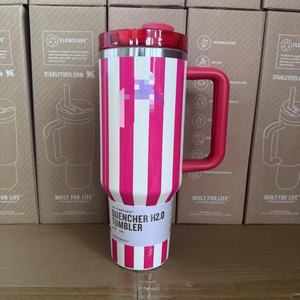 <span class=keywords><strong>Taza</strong></span> Térmica de Acero Inoxidable 1:1 con Diseño de Rayas de Zebra, 40 oz, Doble Pared, Aislada al Vacío, con Asa y Pajita - Product Image 4