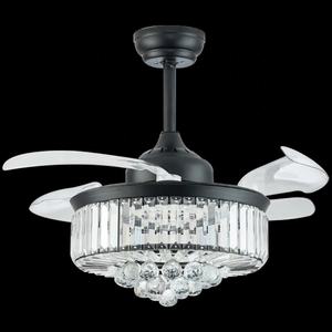 Luz de ventilador de techo de cristal minimalista moderna LED con Control remoto 6 velocidades ajustable para el hogar dormitorio sala de estar 42 pulgadas - Product Image 1