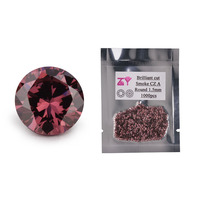 Pierres précieuses en cristal polies de coupe artificielle 1mm 3mm couleurs de fumée bleue bijoux CZ pour bague zircone cubique ronde synthétique
