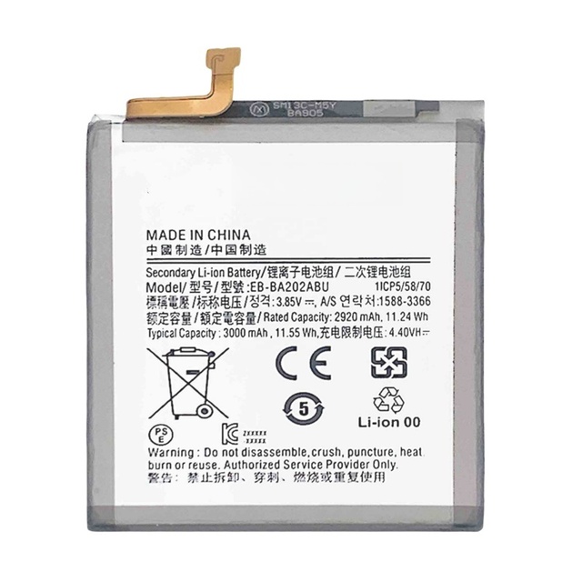 REAL CAP Replacement Battery EB-BA202ABU for Samsung Galaxy A10E A20E A20 A102 A202F A202DS A202J Mobile Cell Phone Factory OEM