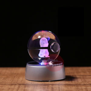 Boule de Pokéball Charmander en cristal transparent de 50 mm 80 mm, gravée au laser 3D, sculptée à la main, cadeau d'affaires - Product Image 2