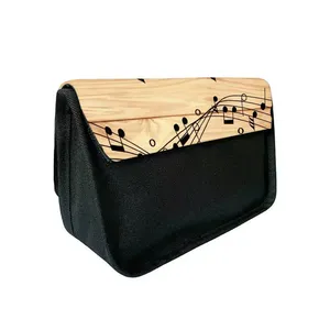 กระเป๋าใส่ดินสอผ้าพิมพ์ลายโน้ตดนตรีหลากสีสัน รูปสามเหลี่ยม พับได้สองชั้น สำหรับเด็กชาย/เด็กหญิง ของขวัญที่ดีที่สุด การ์ตูน 3 มิติ สำหรับเด็ก - Product Image 2