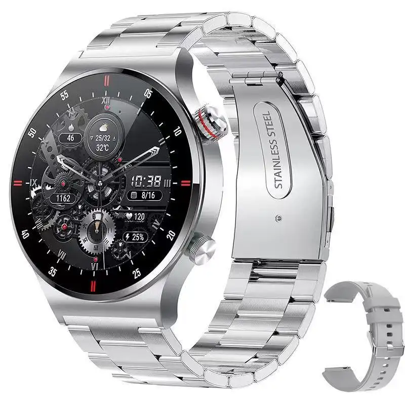 QW33 montre intelligente ronde NFC podomètre compteur de pas BT appel intelligent parler montre de santé