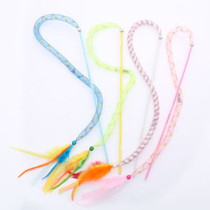 Colorful Long Tube Plastic Pole & Feather <b>Cat</b> Chew <b>Toy</b> Funny <b>Interactive</b> Movement Pet Supplies - Product Image 5