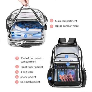 Custom Fashion <b>Large</b> Capacity Waterproof Clear <b>Backpack</b> Bag Transparent PVC Plastic <b>School</b> Back Pack <b>Backpack</b> - Product Image 4