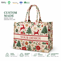 Sac fourre-tout en toile personnalisé grande capacité avec logo imprimé, motif floral, pour femme, idéal pour la publicité et les cadeaux