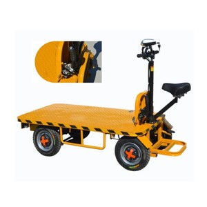 Mobile Warehouse Carrying Electric Hand <b>Trolley</b> <b>Platform</b> Cart Electric <b>Trolley</b> Cart With Guardrail - Product Image 6