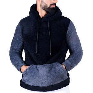 Sudadera con Capucha para Hombre, de Forro Polar, Color Sólido, Corte Regular, Informal, para Invierno, con Bolsillo, Tejido de Poliéster Antipilling - Product Image 1