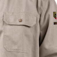Chemise de travail pour homme en coton ignifuge NFPA2112 CAT2 pour la soudure et l'industrie pétrolière et gazière
