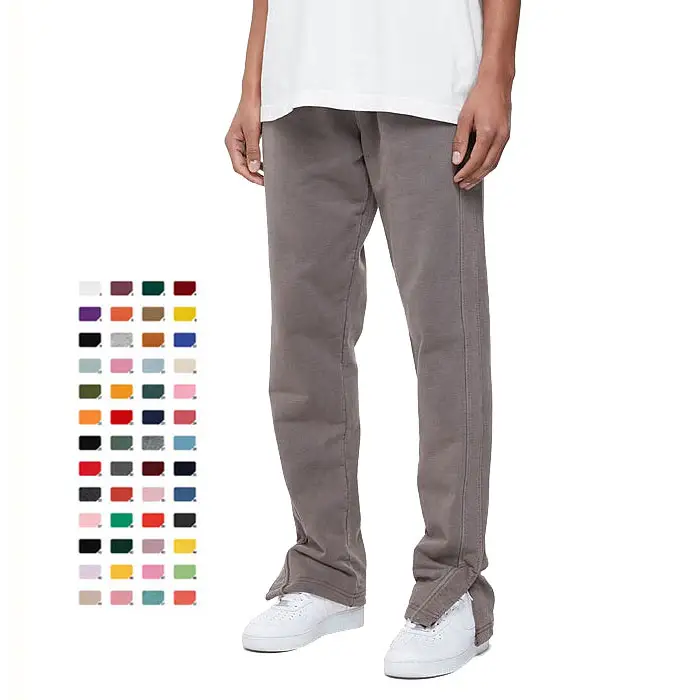 CrazyMaker personnalisé hommes Joggers fermeture éclair pantalons décontractés maigre lavé droit Flare pantalons de survêtement pantalons longs pantalons de survêtement lourds