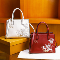 Sacs fourre-tout de luxe de grande qualité pour femmes, avec broderie, fermeture éclair, en PU, bandoulière, sacs à main élégants pour le bureau