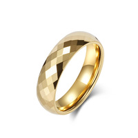 Bague de mode facettée 2/4/6/8 mm en tungstène plaqué or pour hommes et femmes, accessoire de bijoux pour mariage, fiançailles, promesse, fête
