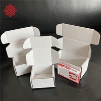 Boîte de papier ondulé d'avion carré blanc Baoren adaptée aux petits lots d'emballage rectangulaire 12 13 14 pouces expédition Express