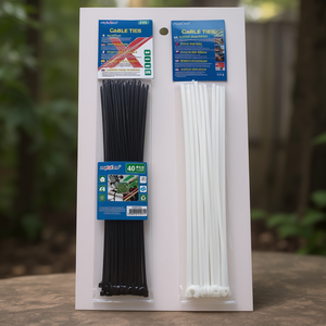 Abrazaderas para cables de 3,6x300 mm, 40 unidades, en blanco y negro, para organización de cableado eléctrico - Product Image 3