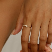 Milskye dames élégantes 14k 18k bague en argent 925 pierre blanche diamant perle d'eau douce