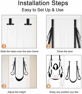 Juguetes sexuales BDSM para puerta, columpio sexual, eslingas de bondage, esposas colgantes para puerta, sujeciones para piernas, separador de piernas, juguetes para adultos, para parejas, de poliéster - Product Image 3