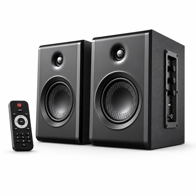 HiFi Clear Sound Dual Channel Desktop Gaming Loudspeaker Towers High Power 30W Per Unit Stereo Audio Monitors with BT wireless