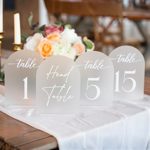 Lot de panneaux de table personnalisés pour mariage en acrylique, marqueurs de place en forme <span class=keywords><strong>d</strong></span>'arche et supports de numéros de table – Vente en gros fabricant - Product Image 4