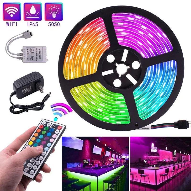 HOTOOK Indoor Flexible Full Color Changing BTF Lighting Battery Powered Led Motion Sensor Light Strip Rolls Stair Streamline