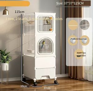 Gabbia Speciale Sky-high Mansion per Pappagalli Crassali, Vassoio di Alimentazione in Plastica Anti-Spruzzo, Pannello Rimovibile per Facile Pulizia, Pieghevole - Product Image 6