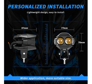 Sistema de Iluminación para Motocicleta de 20 W, Faro Delantero LED de Doble Color para Motocicleta, <span class=keywords><strong>Mini</strong></span> Luces de Conducción para Motocicleta - Product Image 3