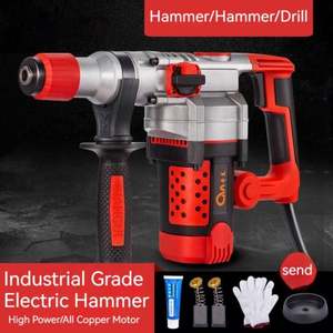 Haute puissance 220V <span class=keywords><strong>marteau</strong></span> de démolition électrique perceuse à percussion ensemble double usage robuste 26mm diamètre brise-béton <span class=keywords><strong>marteau</strong></span>-<span class=keywords><strong>piqueur</strong></span> - Product Image 5
