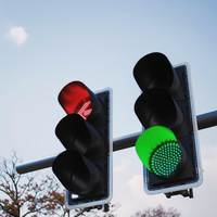 Feu de signalisation routière PC 300 mm, rouge, vert, ambre, pour véhicules, signalisation de circulation