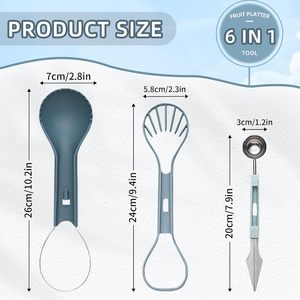 6 in 1 Stainless Steel <b>Carving</b> Tools for Fruits Fruit <b>Carving</b> <b>Knife</b> Set - Product Image 2