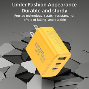 <b>Universal</b> QC3.0 USB Wall Power <b>Adapter</b> Cell Phone Quick Charger PD 40W <b>Plug</b> US EU UK Mobile Dual USB-C Port Charger - Product Image 4