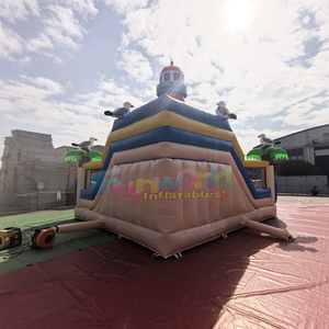 Château gonflable commercial pour enfants avec toboggan, combo phare gonflable, aire de jeux gonflable - Product Image 6