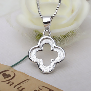 ชุดทำเครื่องประดับยางรถยนต์ DIY รุ่น Tide พร้อมจี้เงินแท้ S925 รูปใบโคลเวอร์นำโชค แหวน 2855 ฐานแบนสำหรับใส่ไข่มุก อุปกรณ์ตกแต่งเครื่องประดับ - Product Image 3