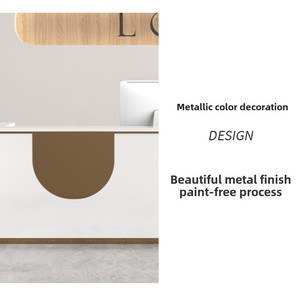 Bureau <span class=keywords><strong>de</strong></span> <span class=keywords><strong>réception</strong></span> moderne en bois et pierre pour hôtels, cliniques dentaires, salons <span class=keywords><strong>de</strong></span> beauté, établissements <span class=keywords><strong>de</strong></span> formation - pour caissier, présentoir <span class=keywords><strong>de</strong></span> vêtements - Product Image 3