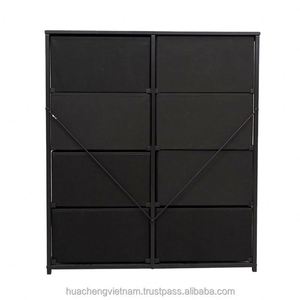 Commode moderne autoportante en MDF et pin à 8 tiroirs en acier inoxydable - Product Image 5
