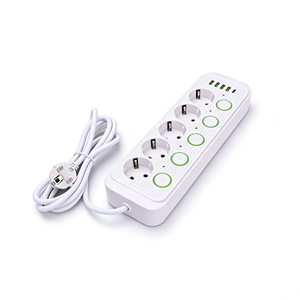 Regleta de Enchufes Estándar Europeo <span class=keywords><strong>USB</strong></span> 4A+1C, <span class=keywords><strong>Enchufe</strong></span> Estilo Ruso y Alemán, Regleta de 5 Posiciones <span class=keywords><strong>con</strong></span> Interruptor Individual - Product Image 4