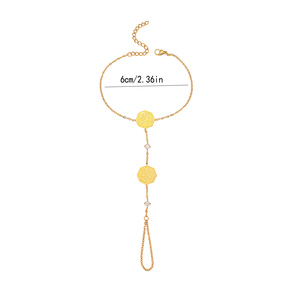 Chaîne de main octogonale avec calligraphie <span class=keywords><strong>arabe</strong></span>, bracelet et bague, en acier inoxydable 316L, chaîne esclave, harnais de main bohème, bijoux en gros - Product Image 4