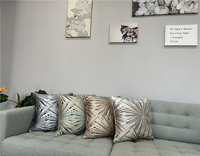 Housse de coussin jacquard décorative de luxe 18x18 pouces, vente en gros, housse de coussin carrée en jacquard métallique pour la décoration de la maison