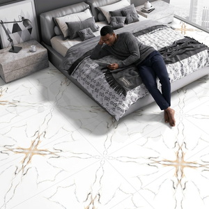 High Gloss White Calacatta Marble Porcelain Tiles 600x1200mm Polished Vitrified Floor Wall Tiles - Product Image 2