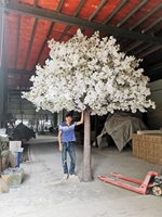 Arbre à fleur synthétique en plastique, grande et Large, ornement d'intérieur et d'extérieur, fausse plante, cerisier artificiel, 1 pièce