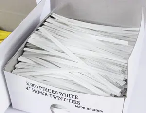 2000 cái/hộp Twist quan hệ tùy chỉnh in giấy/Nhựa Twist Tie với dây sắt bên trong