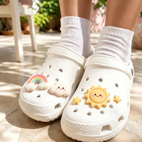 3D PVC Cartoon Schoen Charms voor Tuinschoenen DIY Zachte Bloem Fruit Clog Decoratie Cadeaus