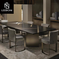 Meubles de table à manger rectangulaires en marbre de luxe modernes et neufs pour la maison 6 places