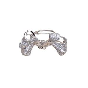 Anneau exagéré en argent S925, accessoire de bricolage, bijoux en perles, support vide 16-19, anneaux semi-finis tendance - JG5932 - Product Image 5