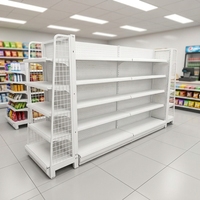 Étagères blanches de haute qualité, réglables et faciles à installer, double face, pour supermarchés, magasins de proximité, papeteries