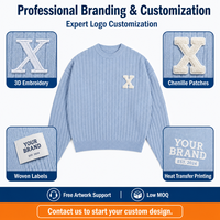 Pull en coton côtelé à col rond pour homme, personnalisable avec logo, anti-plis, séchage rapide, anti-boulochage, chaud pour l'hiver (ODM/OEM)