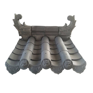 Tuiles décoratives traditionnelles chinoises pour le toit, motif animal lion, gris foncé, en argile, en vente - Product Image 2