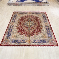 244x305cm Persischer Qum Handgeknüpfter Seidenteppich Blumenmuster Niedrigflorig Waschbar Hochwertiger Designer-Teppich