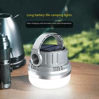 Lampe de camping solaire multifonctionnelle pour l'extérieur, 600 lumens, lanterne de type C rechargeable, projecteur solaire LED avec crochet