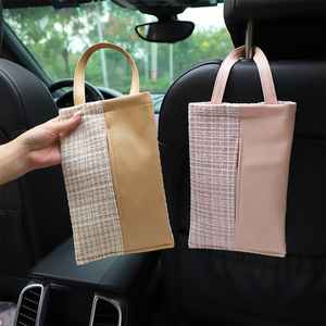 Car <b>Tissue</b> Box Leather Extended Version With Bowknot Rear Seat Backrest Mount - Product Image 2