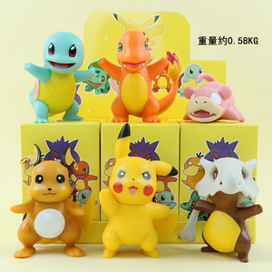 Anime Trendy Blind Box Cartoon Cute Pokémon Pikachu Charmander Gengar Mystery Box PVC Action Figure Giocattoli Decorazione Auto Torta Regali - Product Image 2