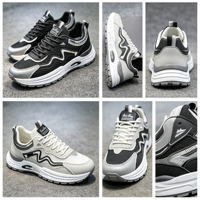 Chaussures de sport respirantes pour hommes, légères, à plateforme amortissante, à lacets, patchwork, mode décontractée, chaussures de marche pour tous les jours